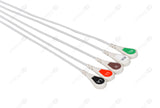 AAMI 6-pin Compatible One-Piece Reusable ECG Cable - AHA - 5 Leads Snap