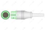 Comen Compatible One Piece Reusable ECG Cable - AHA - 5 Leads Snap