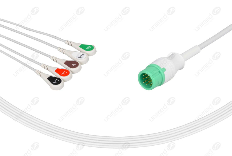 C20 compatible one piece reusable ECG cable