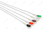 Comen Compatible One Piece Reusable ECG Cable - AHA - 5 Leads Snap