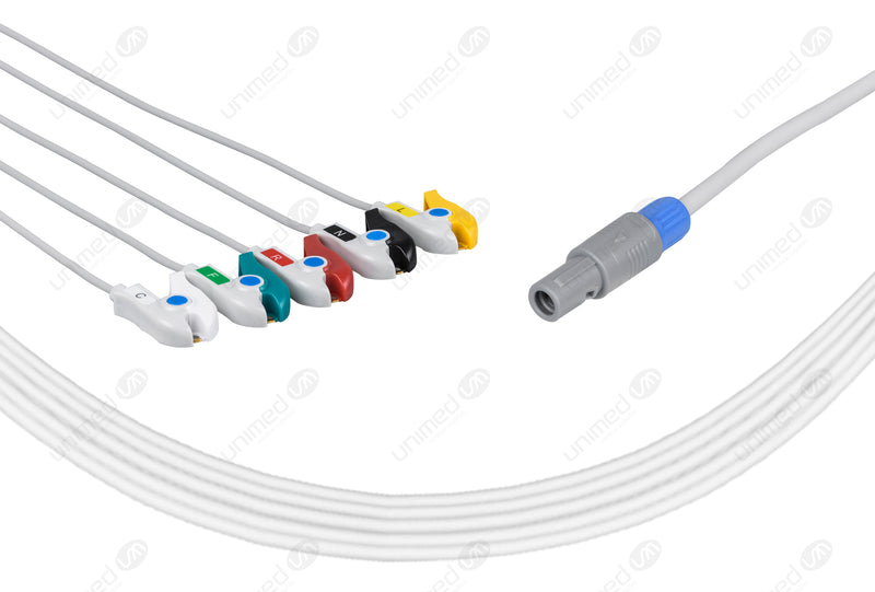 Innocare Compatible One Piece Reusable ECG Cable - IEC - 5 Leads Grabber