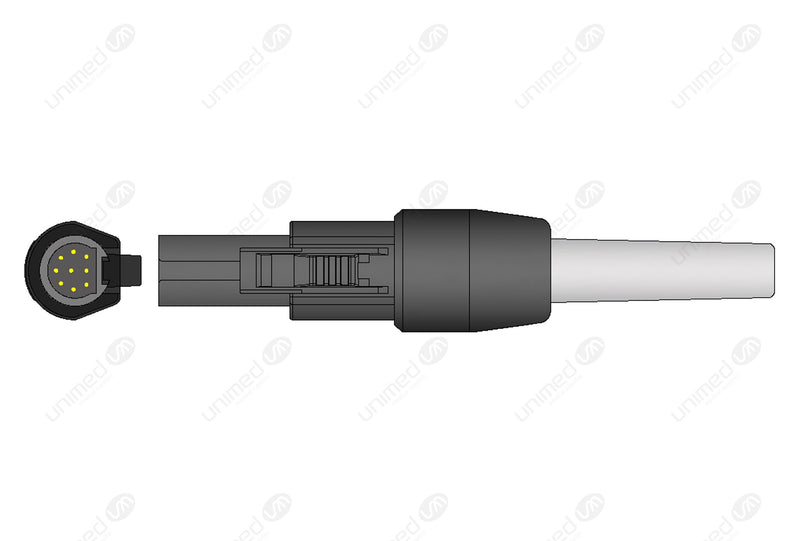 Welch Allyn Compatible One Piece Reusable ECG Cable - IEC - 5 Leads Grabber
