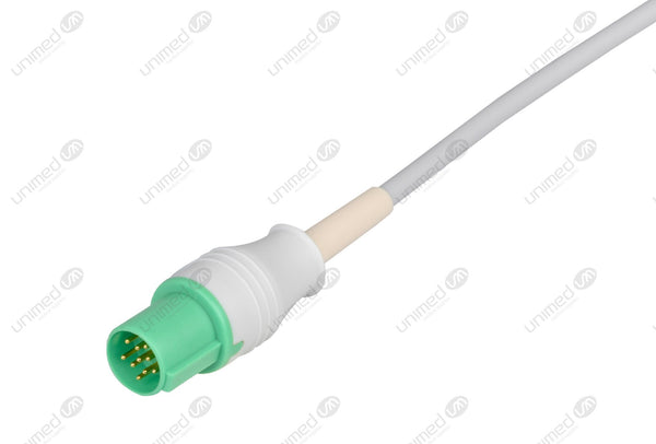 GE-Hellige Compatible One Piece Reusable ECG Cable - AHA - 5 Leads Grabber