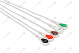Biolight Compatible One Piece Reusable ECG Cable - AHA - 5 Leads Snap