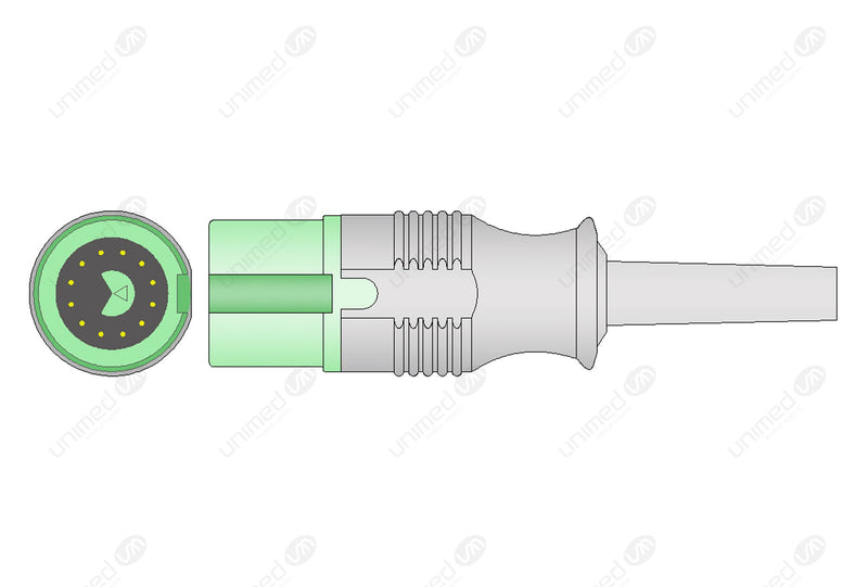 Fukuda Denshi Compatible One Piece Reusable ECG Cable - AHA - 5 Leads Snap