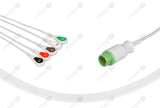 Siemens Compatible One Piece Reusable ECG Cable 5 Leads Snap