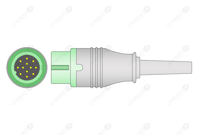 DRE Compatible One Piece Reusable ECG Cable - IEC - 5 Leads Grabber