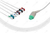 Datex Ohmeda Compatible One Piece Reusable ECG Cable - IEC - 3 Leads Grabber