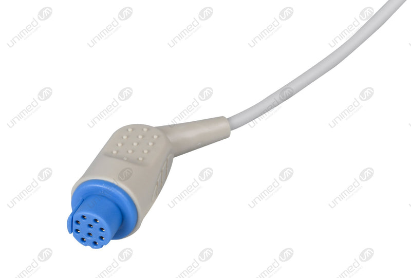 Datex Compatible One Piece Reusable ECG Cable - AHA - 5 Leads Grabber