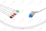Datex Compatible One Piece Reusable ECG Cable 5 Leads Snap