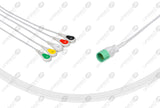 Spacelabs Compatible One Piece Reusable ECG Cable - IEC - 5 Leads Snap