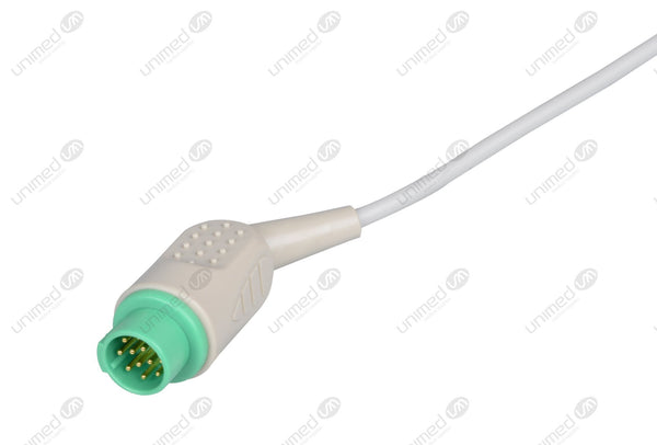 Kontron Compatible One Piece Reusable ECG Cable - AHA - 5 Leads Snap