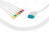 Nihon Kohden Compatible One Piece Reusable ECG Cable - IEC - 6 Leads Snap
