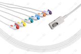 Schiller/Medtronic Compatible One Piece Reusable ECG Cable - AHA - 6 Leads Grabber