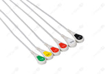 Schiller/Medtronic Compatible One Piece Reusable ECG Cable - AHA - 6 Leads Snap