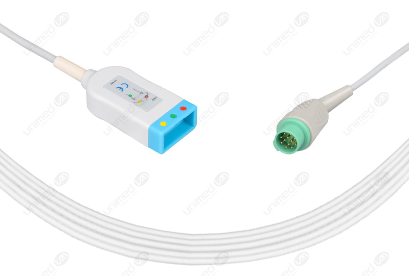 Mennen Compatible ECG Trunk cable - IEC - 3 Leads/AA Style 3-pin