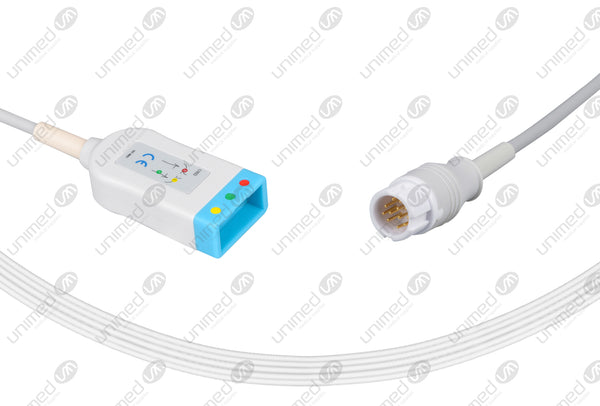 Philips Compatible ECG Trunk cable - IEC - 3 Leads/AA Style 3-pin