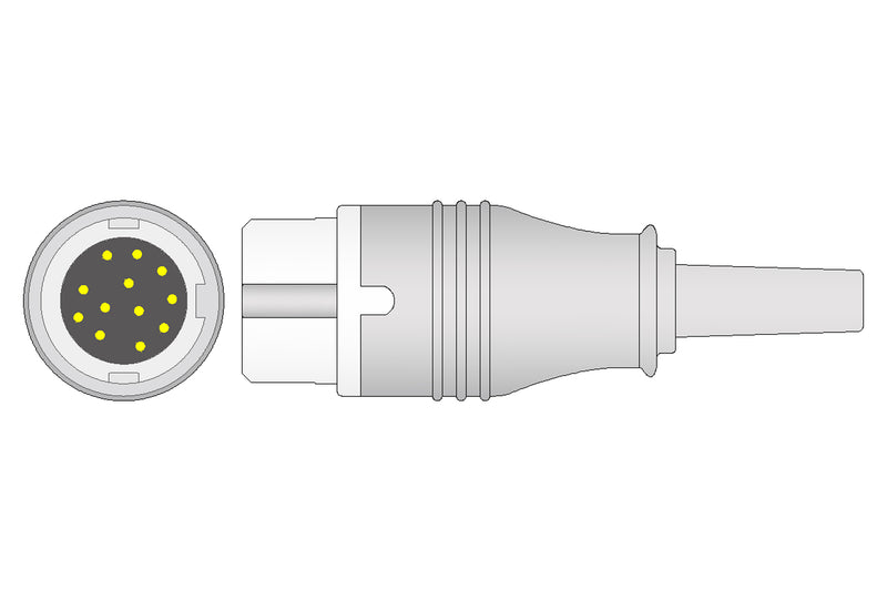 Philips Compatible ECG Trunk cable - AHA - 3 Leads/AA Style 3-pin