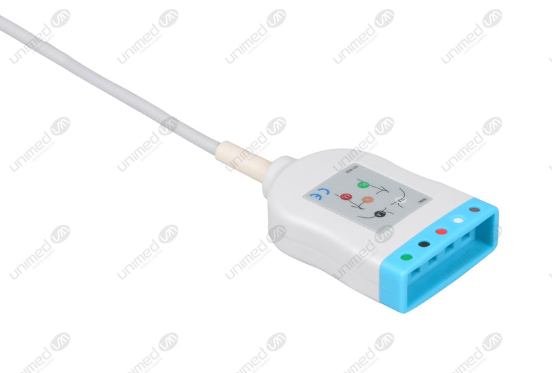 AAMI 6Pin Compatible ECG Trunk cable - AHA - 5 Leads/AA Style 5-pin