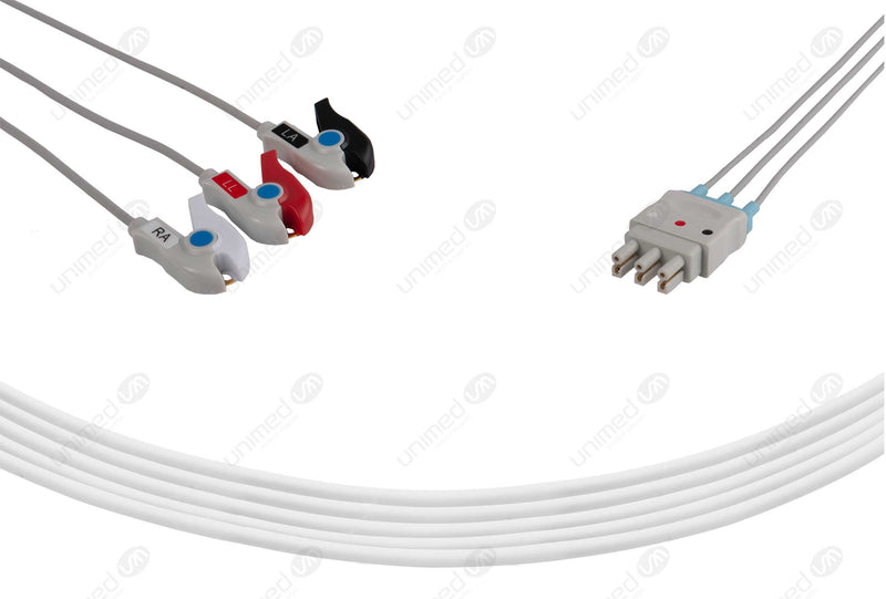 AAMI Compatible Reusable ECG Lead Wire - AHA - 3 Leads Grabber