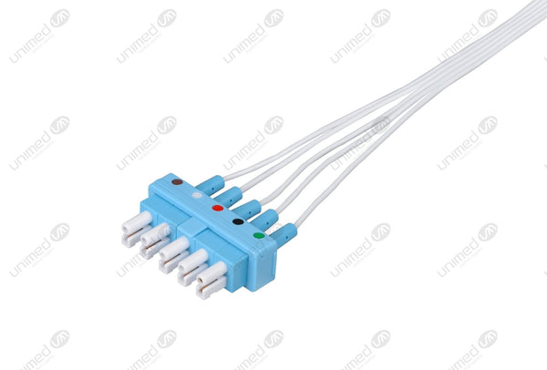 Philips-AA Type Compatible Disposable ECG Lead Wire - AHA - 5 Leads Grabber Box of 10