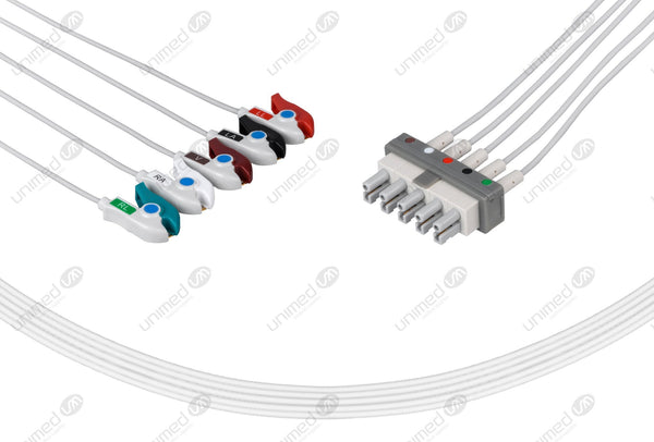 Philips-AA Type Compatible Reusable ECG Lead Wires 5 Leads Grabber