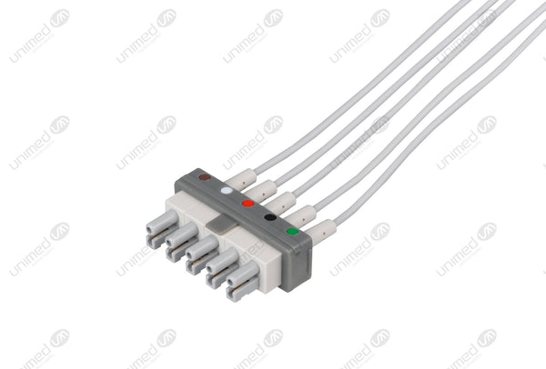 Philips-AA Type Compatible Reusable ECG Lead Wire - AHA - 5 Leads Grabber