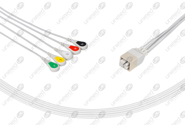  GE Compatible ECG Telemetry 5 lead cable 