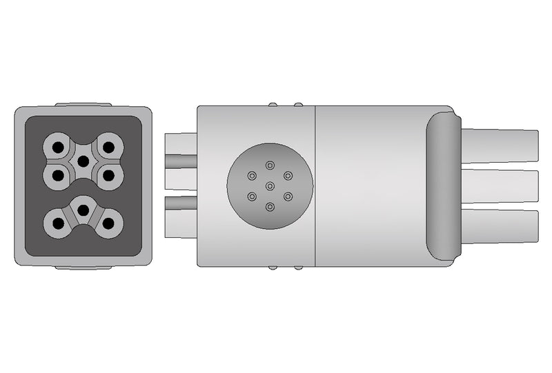 GE Compatible ECG Telemetry cable - AHA - 6 Leads Grabber