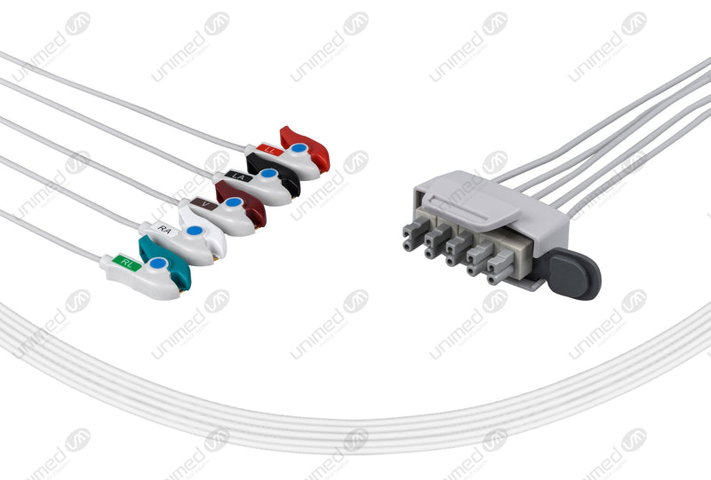 Philips-AA Type Compatible ECG Telemetry Cables 5 Leads Grabber