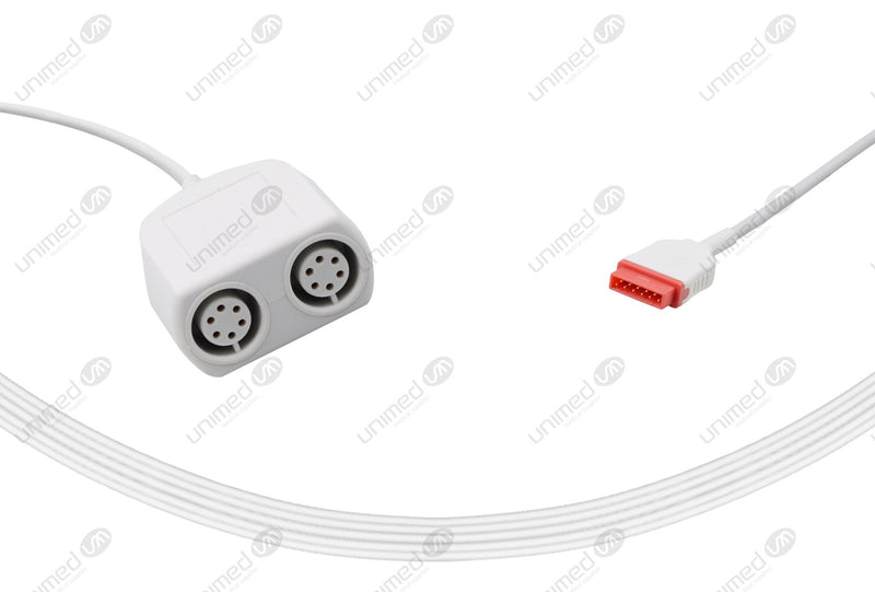 Marquette Compatible IBP Convert Cable - Round 6-Pin Dual Connector Keyed