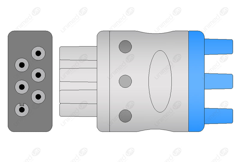 Colin Compatible Reusable ECG Lead Wire - AHA - 3 Leads Grabber