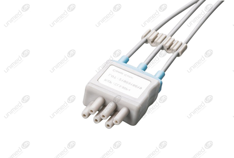 Colin Compatible Reusable ECG Lead Wire - AHA - 3 Leads Grabber