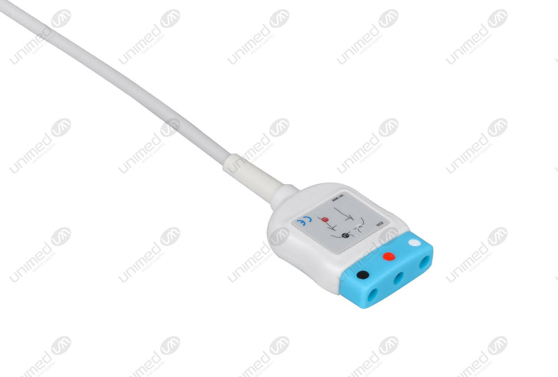 AAMI 6Pin Compatible ECG Trunk cable - AHA - 3 Leads/Din Style 3-pin