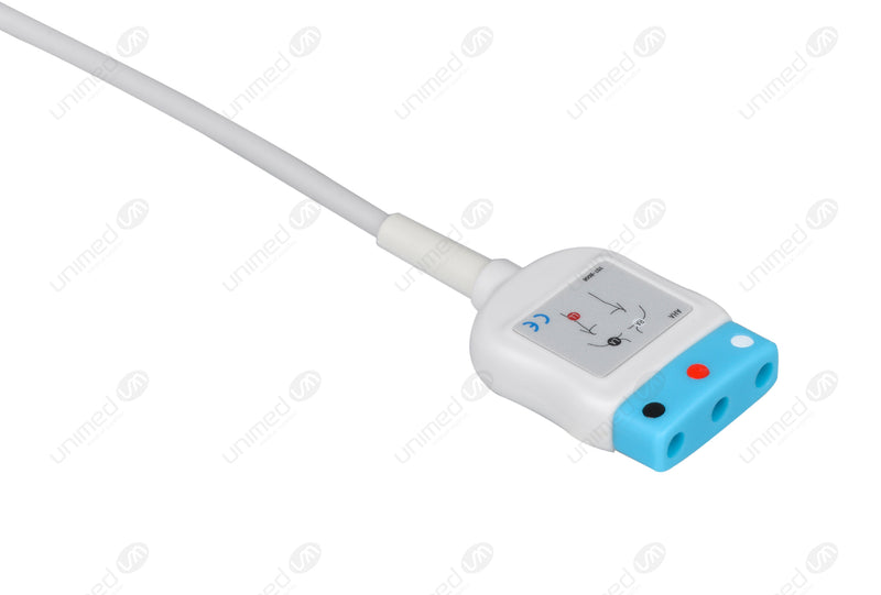 GE-Hellige Compatible ECG Trunk Cables - AHA - 3 Leads/Din Style 3-pin