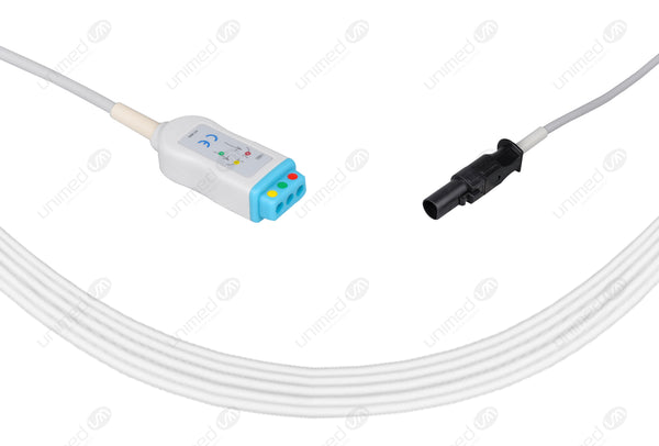 CAS Compatible ECG Trunk cable - IEC - 3 Leads/Din Style 3-pin