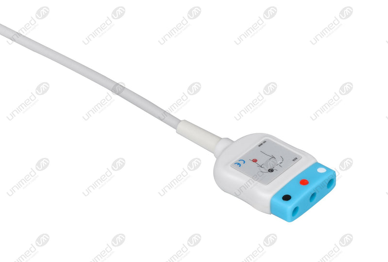CAS Compatible ECG Trunk cable - AHA - 3 Leads/Din Style 3-pin