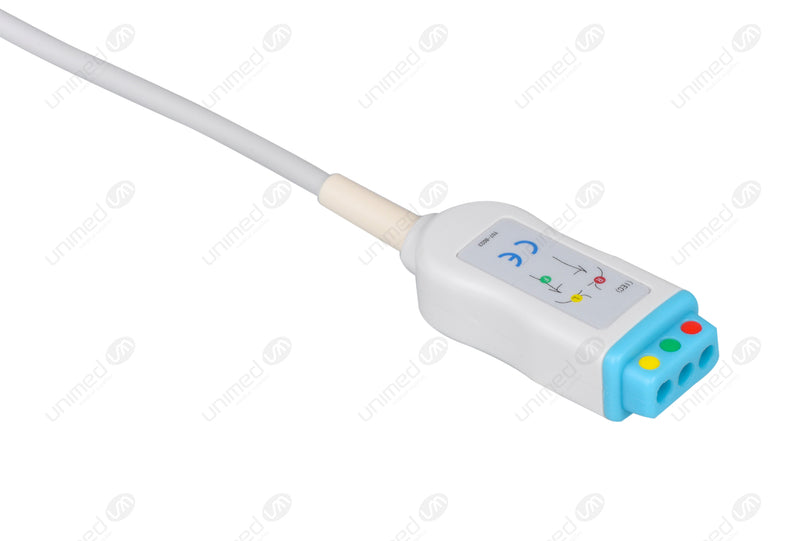 DRE Compatible ECG Trunk Cables - IEC - 3 Leads/Din Style 3-pin