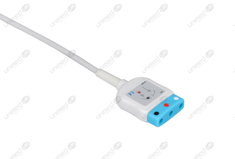 Marquette Compatible ECG Trunk cable - AHA - 3 Leads/Din Style 3-pin