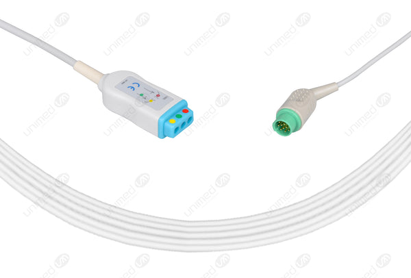 Kontron Compatible ECG Trunk cable - IEC - 3 Leads/Din Style 3-pin
