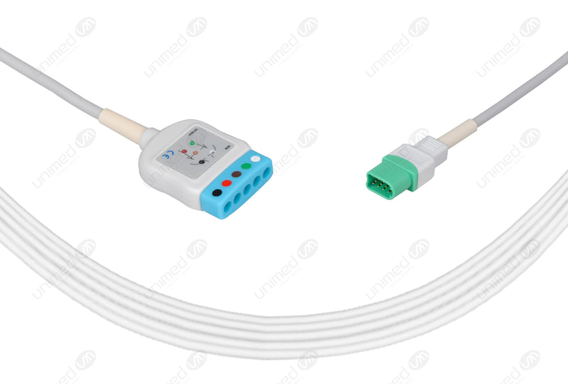 Datascope Compatible ECG Trunk Cables - AHA - 5 Leads/Din Style 5-pin