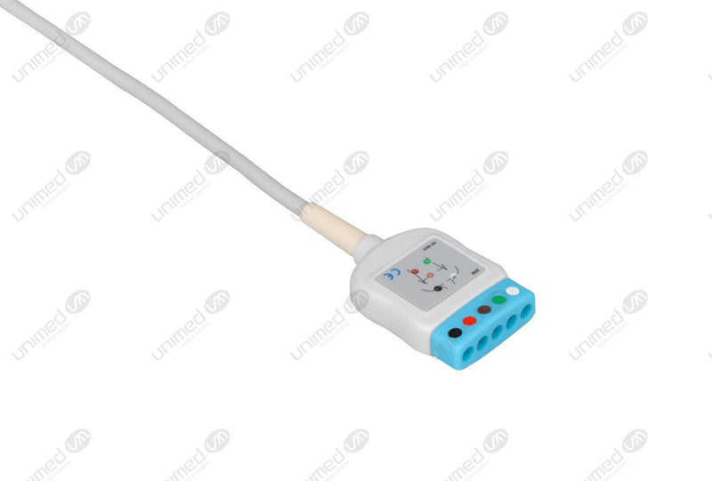 AAMI 6Pin Compatible ECG Trunk cable - AHA - 5 Leads/Din Style 5-pin
