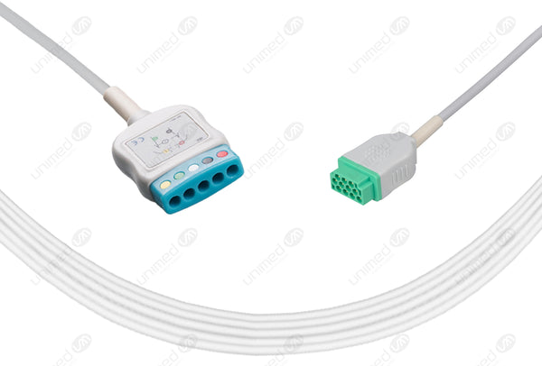 Marquette Compatible ECG Trunk cable - IEC - 5 Leads/Din Style 5-pin