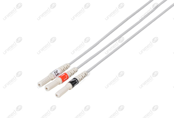 Din Compatible Reusable ECG Lead Wire - AHA - 3 Leads Neonate Grabber