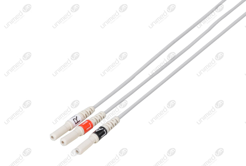 Din Compatible Reusable ECG Lead Wire - AHA - 3 Leads Grabber