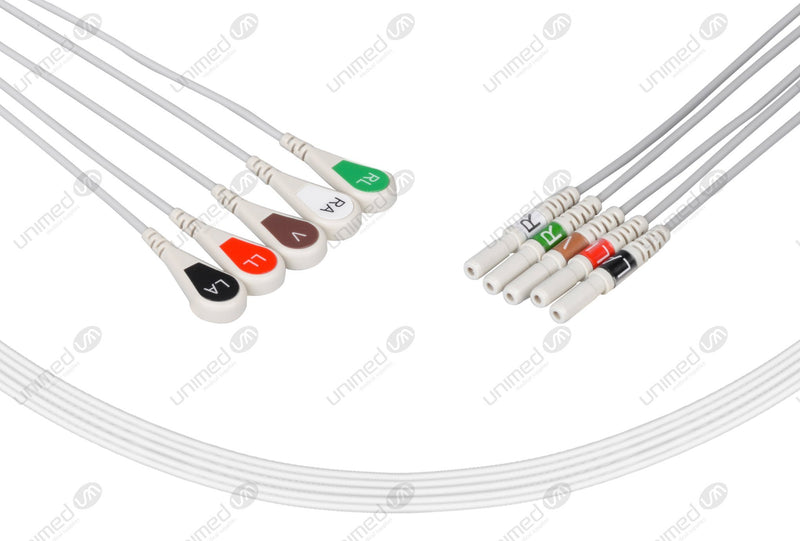 Datex Compatible Reusable ECG Lead Wires, 5 Leads Grabber – Unimed