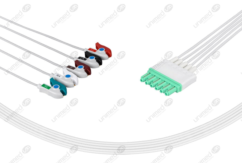 Drager Compatible Reusable ECG Lead Wires 5 Leads Grabber