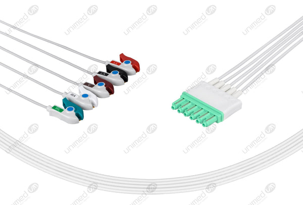 Drager Compatible Reusable ECG Lead Wires 5 Leads Grabber