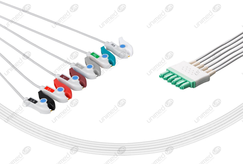Drager Compatible Reusable ECG Lead Wires 6 Leads Grabber