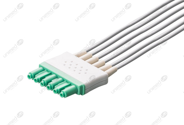 Drager Compatible Reusable ECG Lead Wire - AHA - 6 Leads Grabber